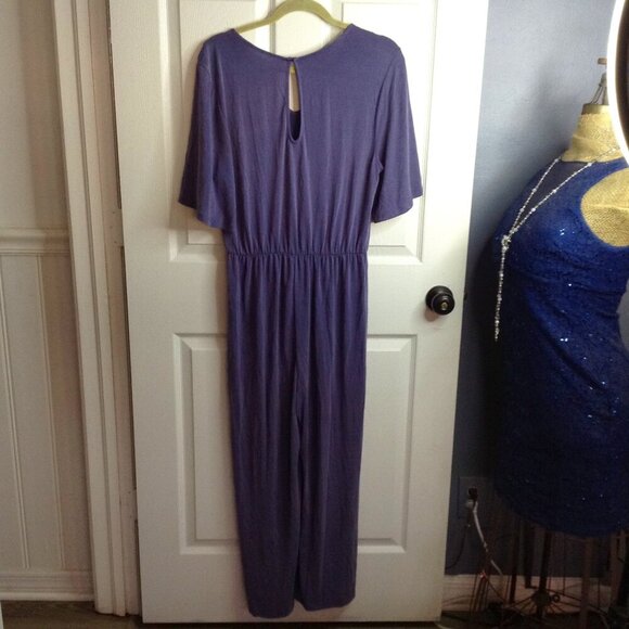LUSH "L" Periwinkle Romper; Ruffled, Feminine, Versatile, Bohemian Chic, Comfort - Picture 2 of 5